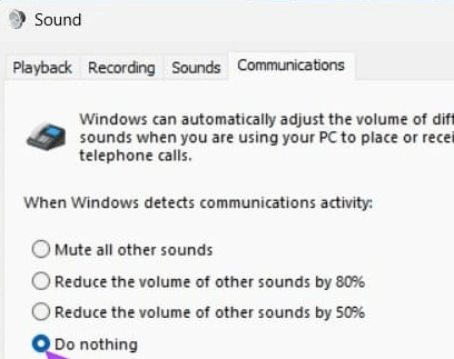 Disable Windows Communications Activity