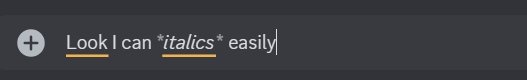 Italicize in Discord